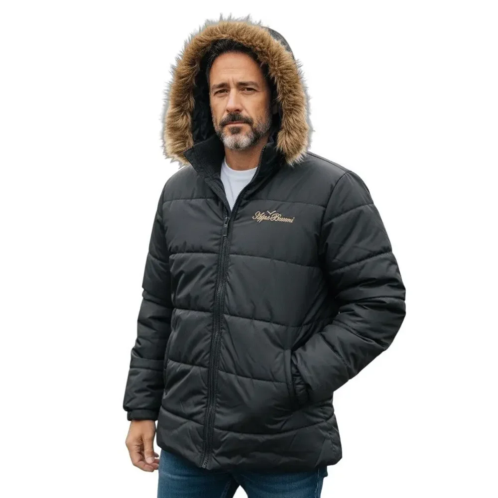 Apple Bottoms Men's Oversized Puffer Parka Fur Hood 1X Tall Y2K Streetwear